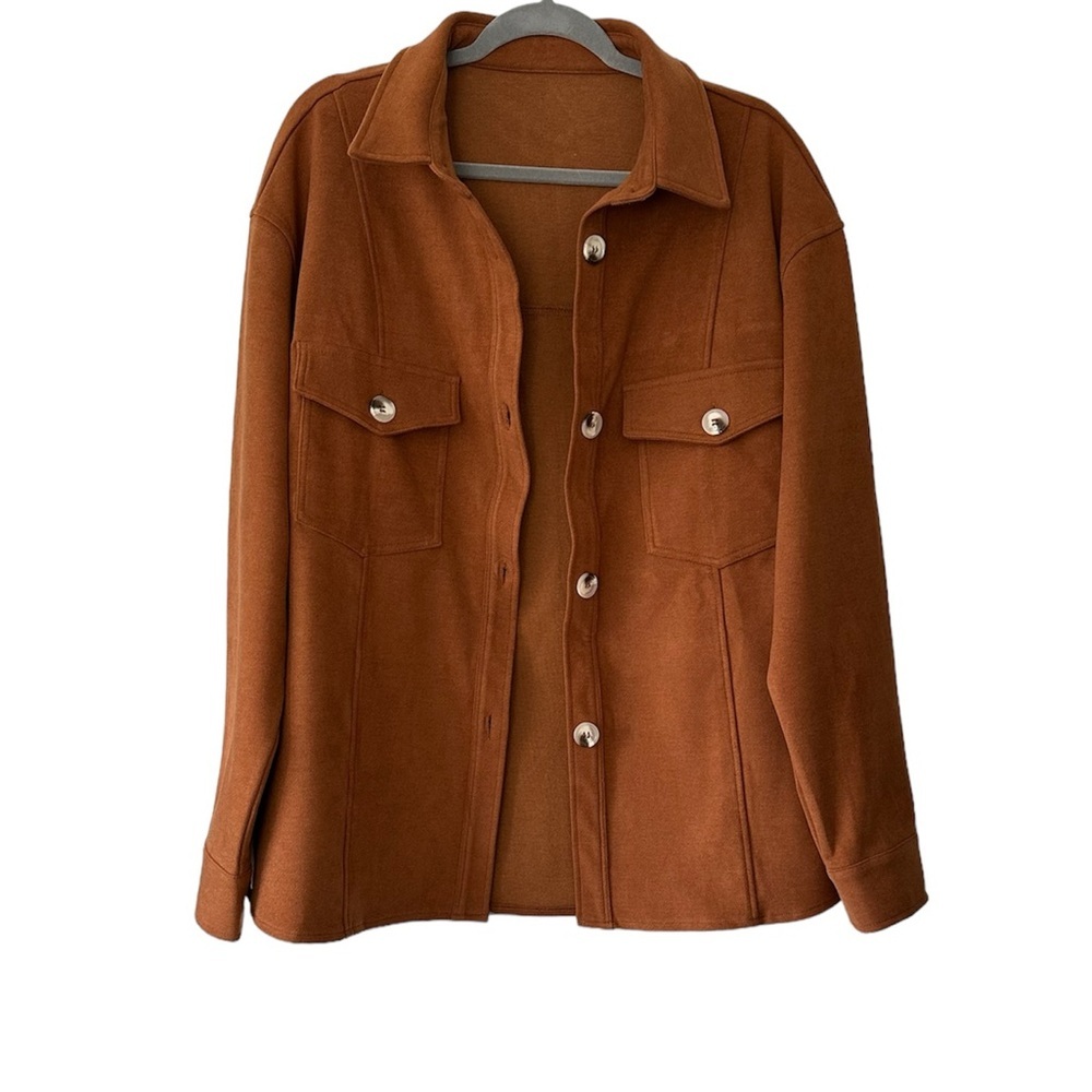 Cozy Oversized Brown Shirt Jacket – Size XXL – NWT - Picture 7 of 8